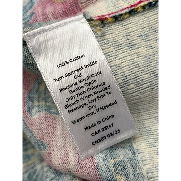 NWT Talbots Plus 3X Pink Yellow Bohemian Floral Print Sweater Artsy Classic - Picture 5 of 5